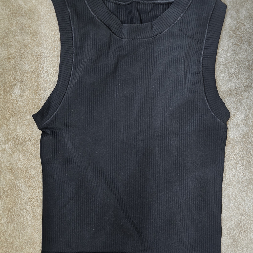 Athleta Black Ribbed Tank Top